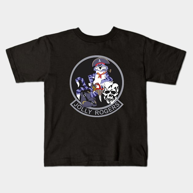 Grumman F-14 Tomcat - Jolly Rogers - black Kids T-Shirt by TomcatGypsy